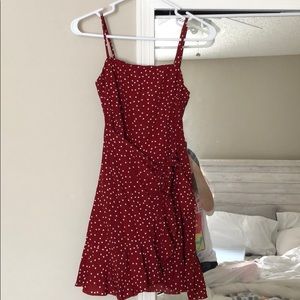 Polka dot mini dress.